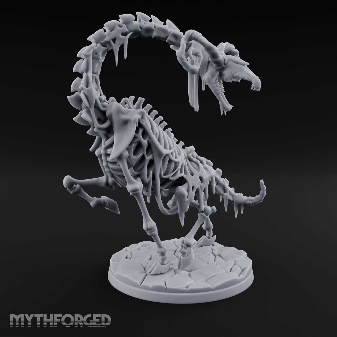Neck Craning Rearing Skeleton Strider Miniature for Dungeons and Dragons, Pathfinder or other TTRPGs