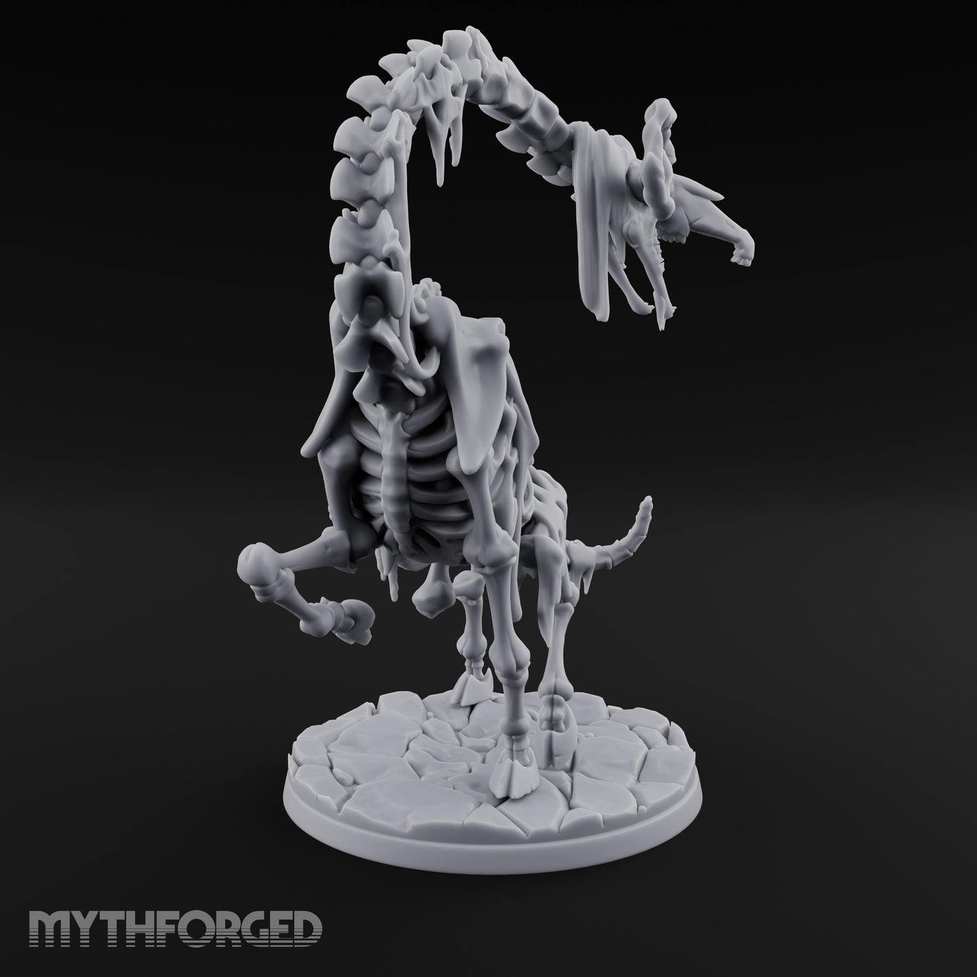 Neck Craning Rearing Skeleton Strider Miniature for Dungeons and Dragons, Pathfinder or other TTRPGs