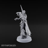 Still Learning, Already Grim Human Necromancer Apprentice with Skull Staff and Skeletal Vulture