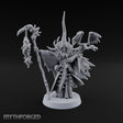 Still Learning, Already Grim Human Necromancer Apprentice with Skull Staff and Skeletal Vulture