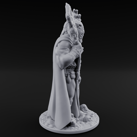 Skull Collecting Orc Necromancer Miniature for Dungeons and Dragons, Pathfinder or other TTRPGs