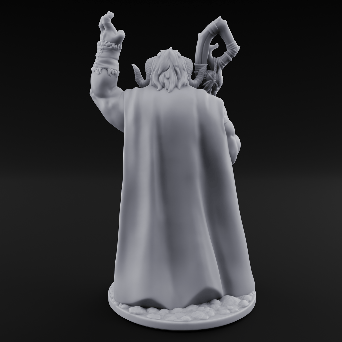 Skull Collecting Orc Necromancer Miniature for Dungeons and Dragons, Pathfinder or other TTRPGs
