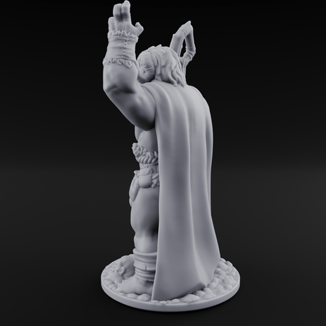 Skull Collecting Orc Necromancer Miniature for Dungeons and Dragons, Pathfinder or other TTRPGs