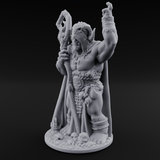 Skull Collecting Orc Necromancer Miniature for Dungeons and Dragons, Pathfinder or other TTRPGs