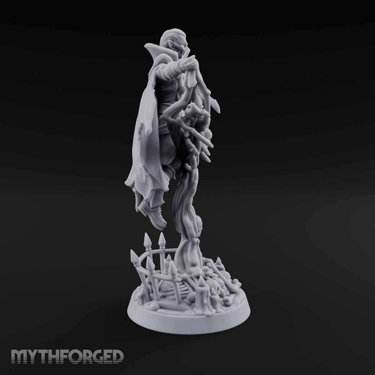 Raising the Dead Vampire Necromancer Miniature for Dungeons and Dragons, Pathfinder or other TTRPGs