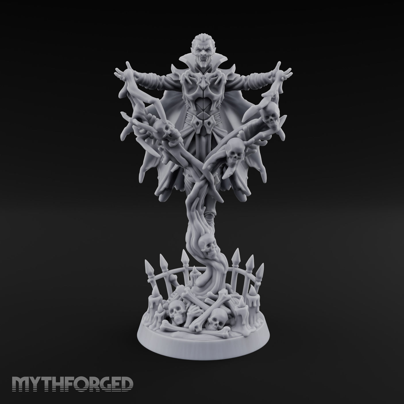 Raising the Dead Vampire Necromancer Miniature for Dungeons and Dragons, Pathfinder or other TTRPGs