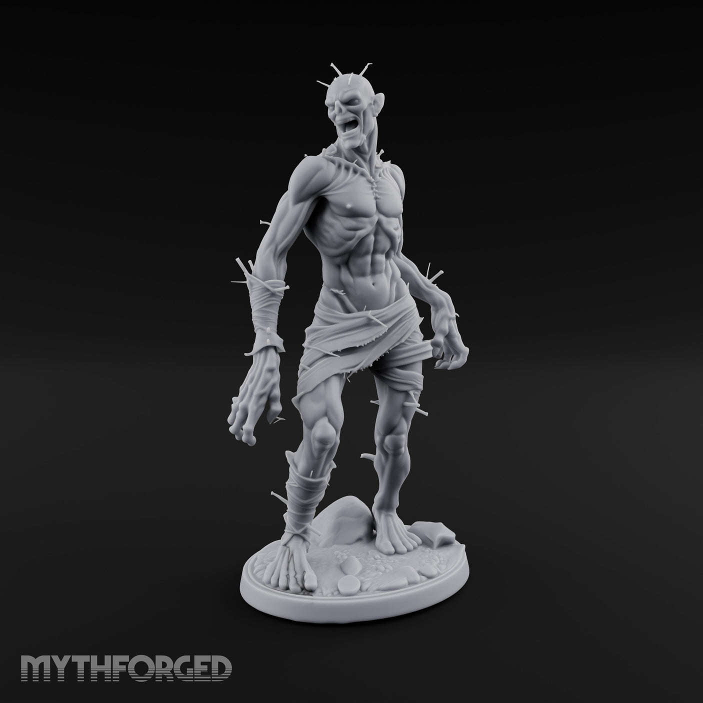 Needle Pierced Lurching Zombie Wraith Miniature for Dungeons and Dragons, Pathfinder or other TTRPGs