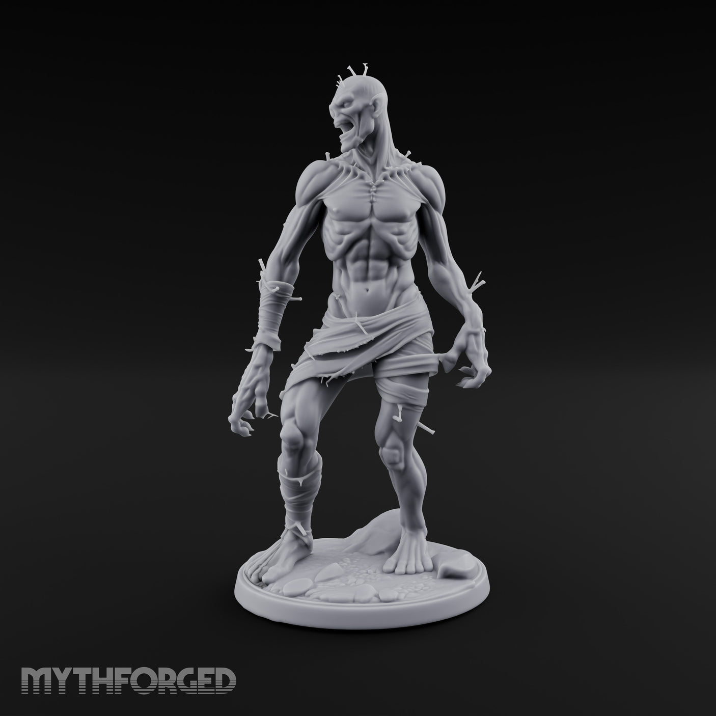 Needle Pierced Lurching Zombie Wraith Miniature for Dungeons and Dragons, Pathfinder or other TTRPGs