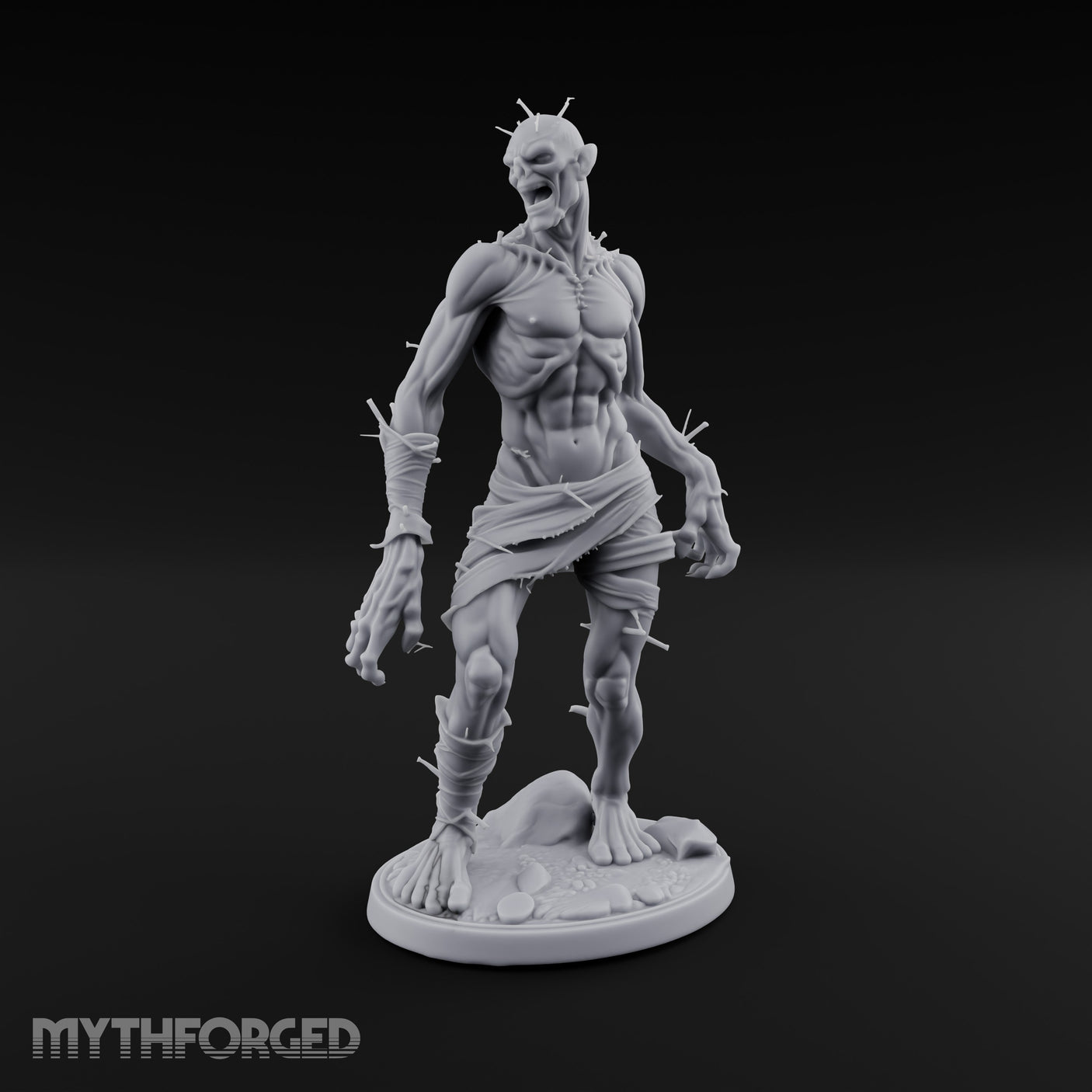 Needle Pierced Lurching Zombie Wraith Miniature for Dungeons and Dragons, Pathfinder or other TTRPGs