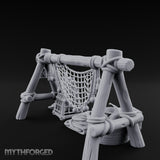 Net-Draped Catch-Laden Dockside Fishing Scatter Set Miniature for Dungeons and Dragons, Pathfinder or other TTRPGs