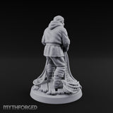 Net Hauling Human Fisherman Miniature for Dungeons and Dragons, Pathfinder or other TTRPGs