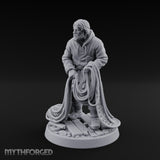 Net Hauling Human Fisherman Miniature for Dungeons and Dragons, Pathfinder or other TTRPGs