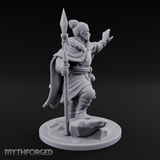 One Arm Raised Proclaiming Human Warlord Miniature for Dungeons and Dragons, Pathfinder or other TTRPGs