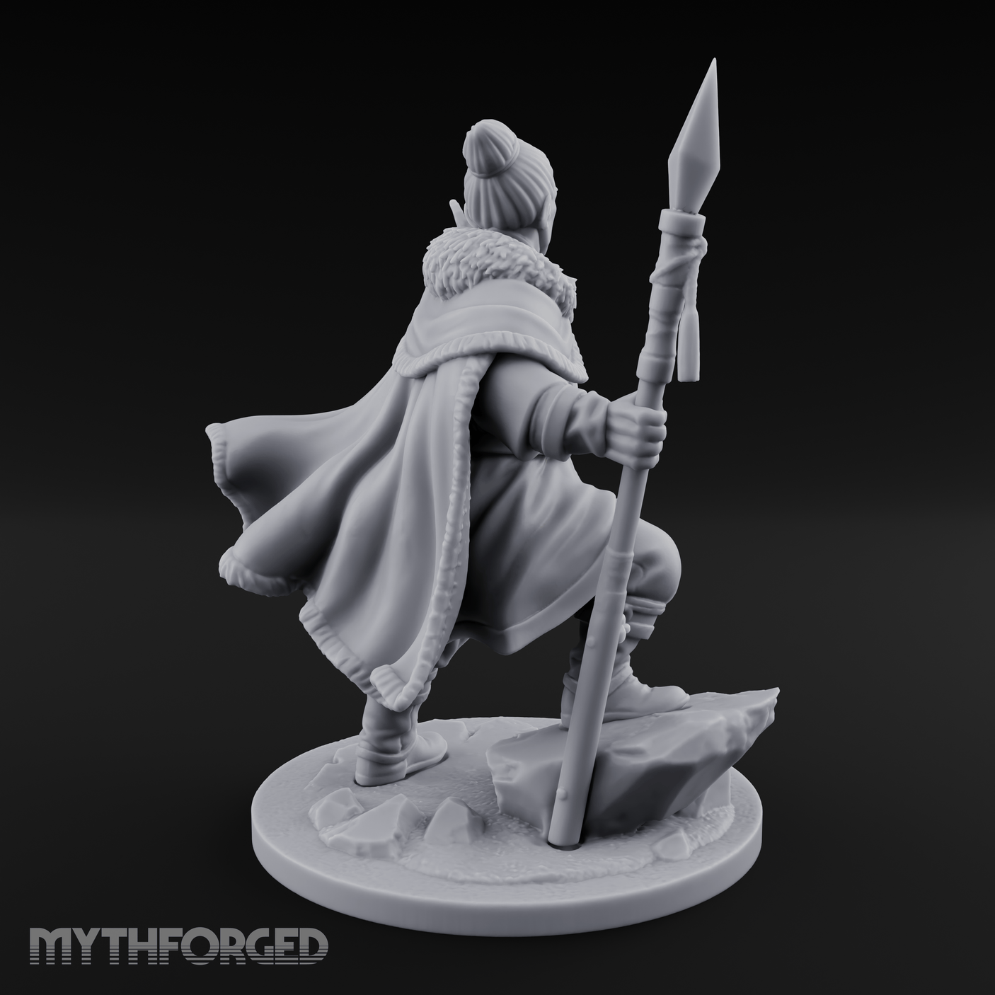 One Arm Raised Proclaiming Human Warlord Miniature for Dungeons and Dragons, Pathfinder or other TTRPGs