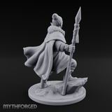One Arm Raised Proclaiming Human Warlord Miniature for Dungeons and Dragons, Pathfinder or other TTRPGs