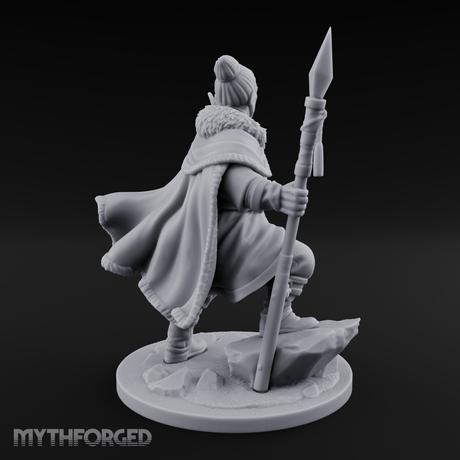 One Arm Raised Proclaiming Human Warlord Miniature for Dungeons and Dragons, Pathfinder or other TTRPGs