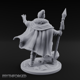 One Arm Raised Proclaiming Human Warlord Miniature for Dungeons and Dragons, Pathfinder or other TTRPGs