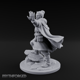 One Arm Raised Proclaiming Human Warlord Miniature for Dungeons and Dragons, Pathfinder or other TTRPGs
