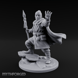 One Arm Raised Proclaiming Human Warlord Miniature for Dungeons and Dragons, Pathfinder or other TTRPGs