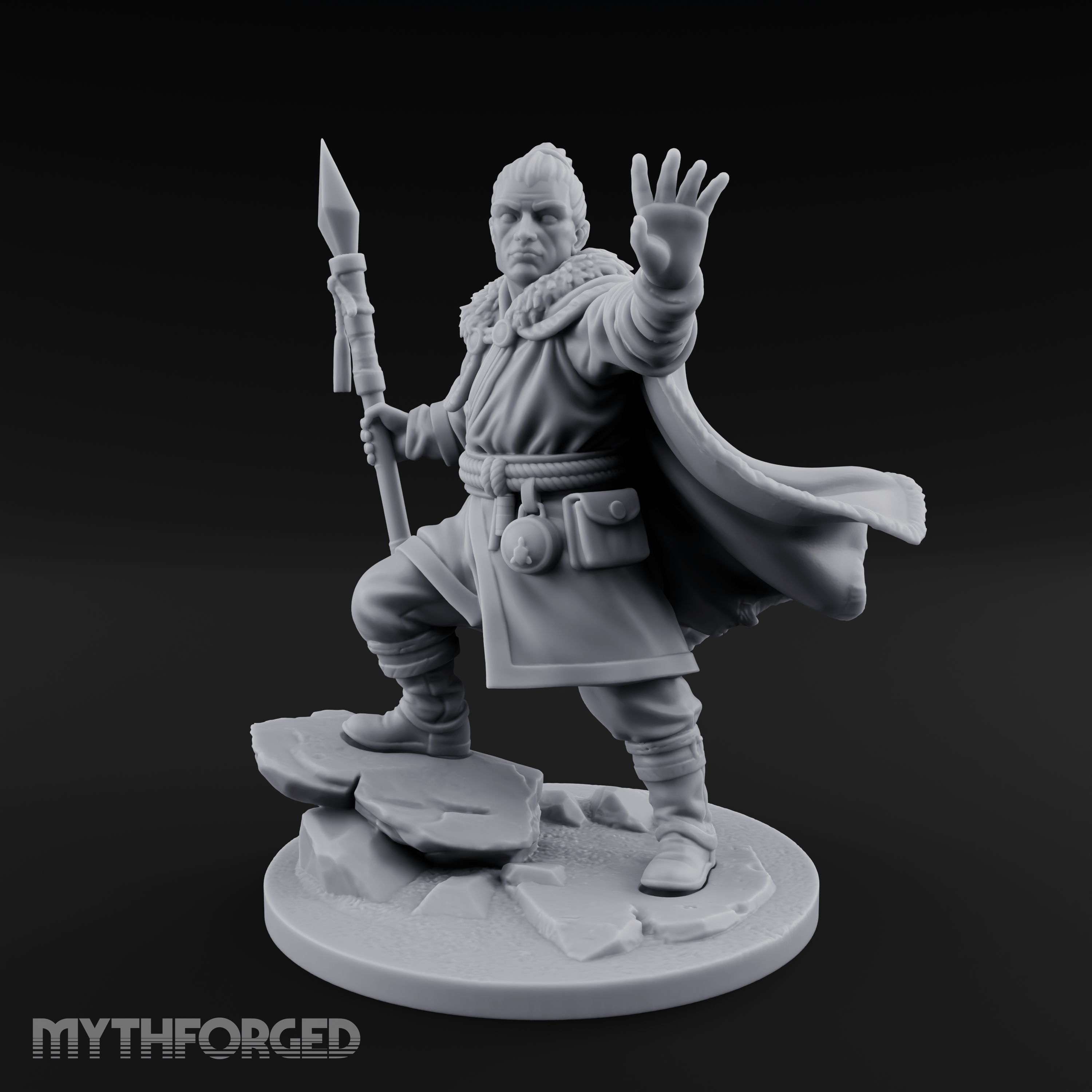 One Arm Raised Proclaiming Human Warlord