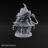 Shrine Roof Won't Hold Chimera Horned Lion-Dragon Beast
