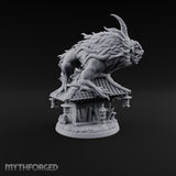Shrine Roof Won't Hold Chimera Horned Lion-Dragon Beast