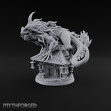 Shrine Roof Won't Hold Chimera Horned Lion-Dragon Beast