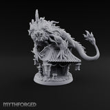 Shrine Roof Won't Hold Chimera Horned Lion-Dragon Beast