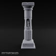 Niche-Carved Script-Paneled Saint Relief Temple Column Miniature for Dungeons and Dragons, Pathfinder or other TTRPGs