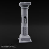 Niche-Carved Script-Paneled Saint Relief Temple Column Miniature for Dungeons and Dragons, Pathfinder or other TTRPGs