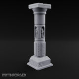 Niche-Carved Script-Paneled Saint Relief Temple Column Miniature for Dungeons and Dragons, Pathfinder or other TTRPGs