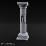 Niche-Carved Script-Paneled Saint Relief Temple Column Miniature for Dungeons and Dragons, Pathfinder or other TTRPGs