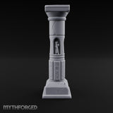Niche-Carved Script-Paneled Saint Relief Temple Column Miniature for Dungeons and Dragons, Pathfinder or other TTRPGs