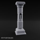 Niche-Carved Script-Paneled Saint Relief Temple Column Miniature for Dungeons and Dragons, Pathfinder or other TTRPGs