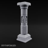 Niche-Carved Script-Paneled Saint Relief Temple Column Miniature for Dungeons and Dragons, Pathfinder or other TTRPGs