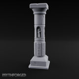 Niche-Carved Script-Paneled Saint Relief Temple Column Miniature for Dungeons and Dragons, Pathfinder or other TTRPGs