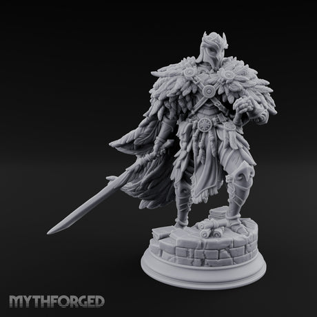 Night of the Owl Human Paladin Miniature for Dungeons and Dragons, Pathfinder or other TTRPGs