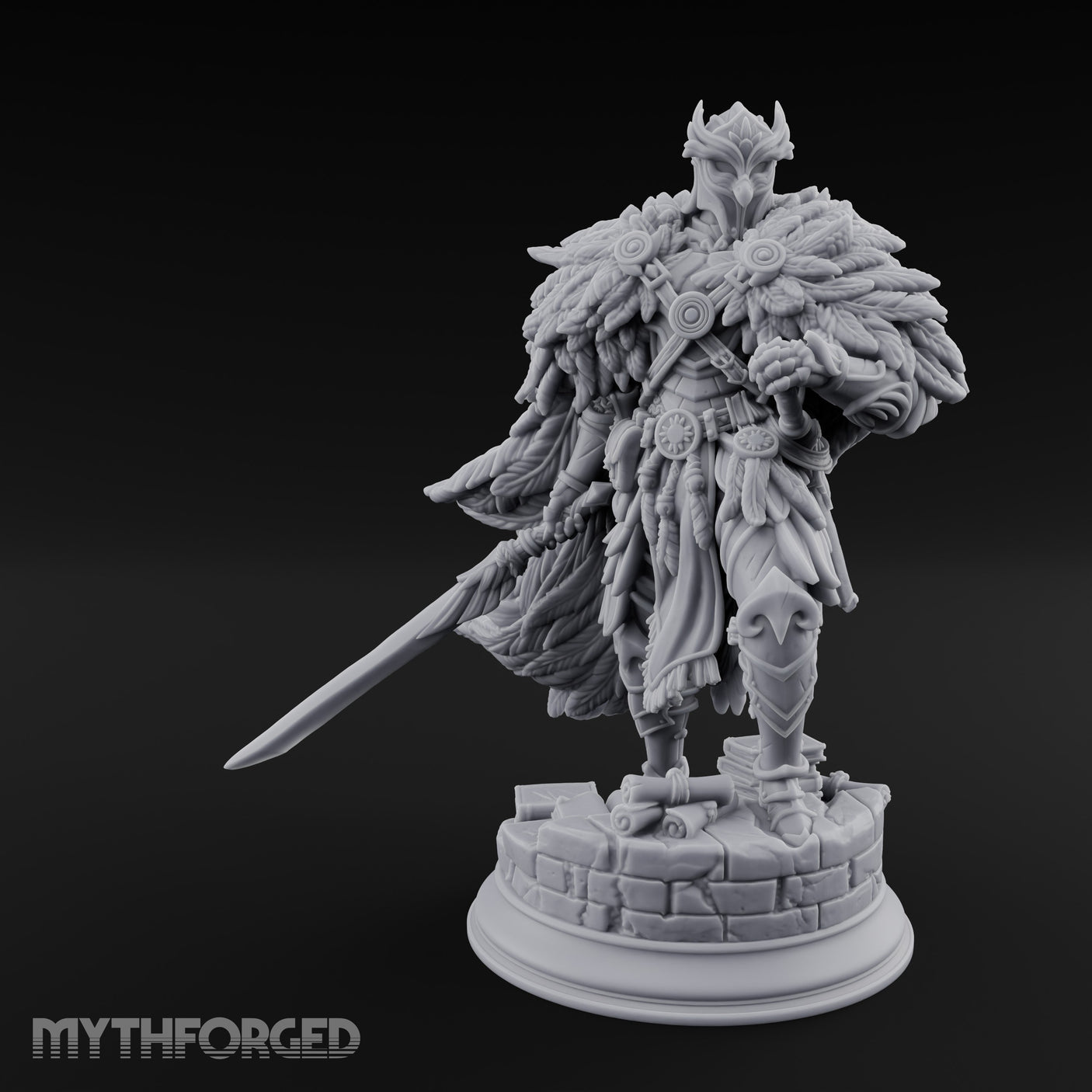 Night of the Owl Human Paladin Miniature for Dungeons and Dragons, Pathfinder or other TTRPGs