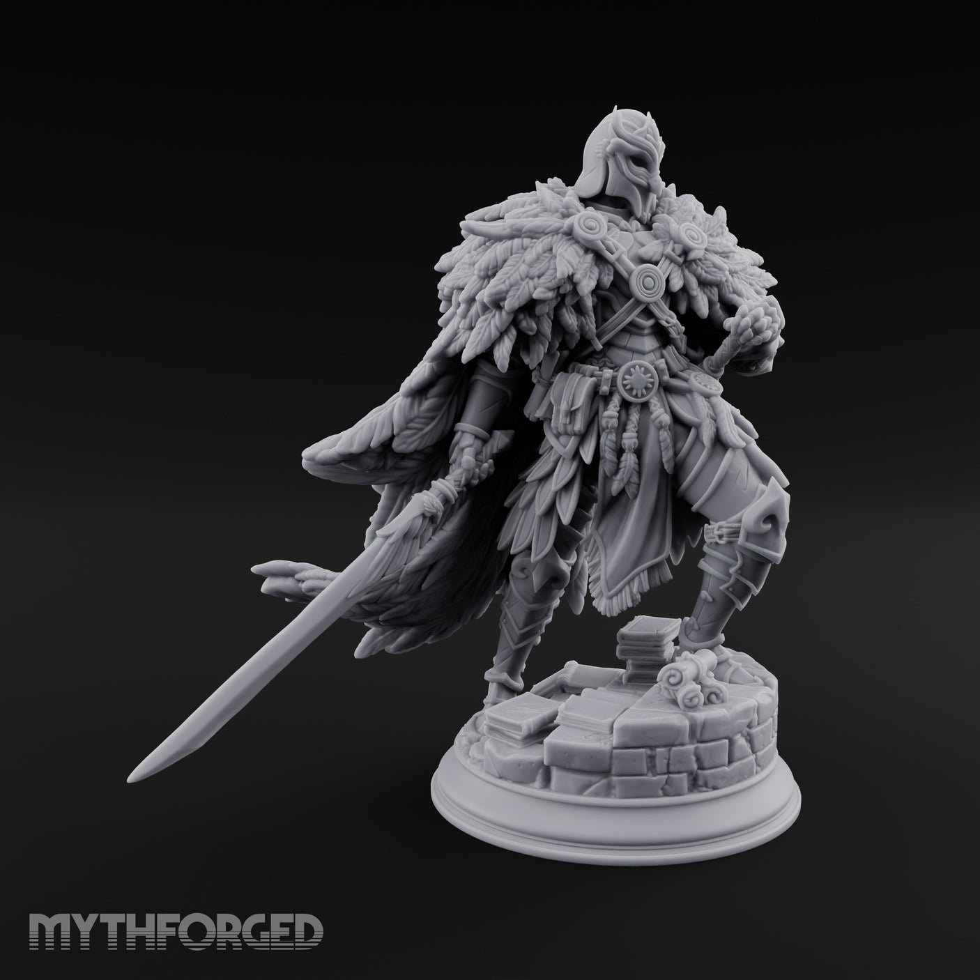 Night of the Owl Human Paladin Miniature for Dungeons and Dragons, Pathfinder or other TTRPGs
