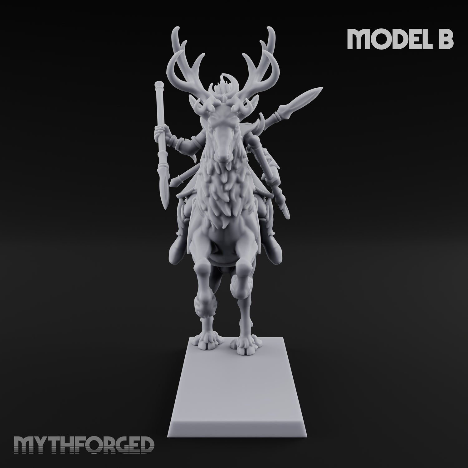 Antlered Tribe Forest Centaur B Miniature for Dungeons and Dragons, Pathfinder or other TTRPGs