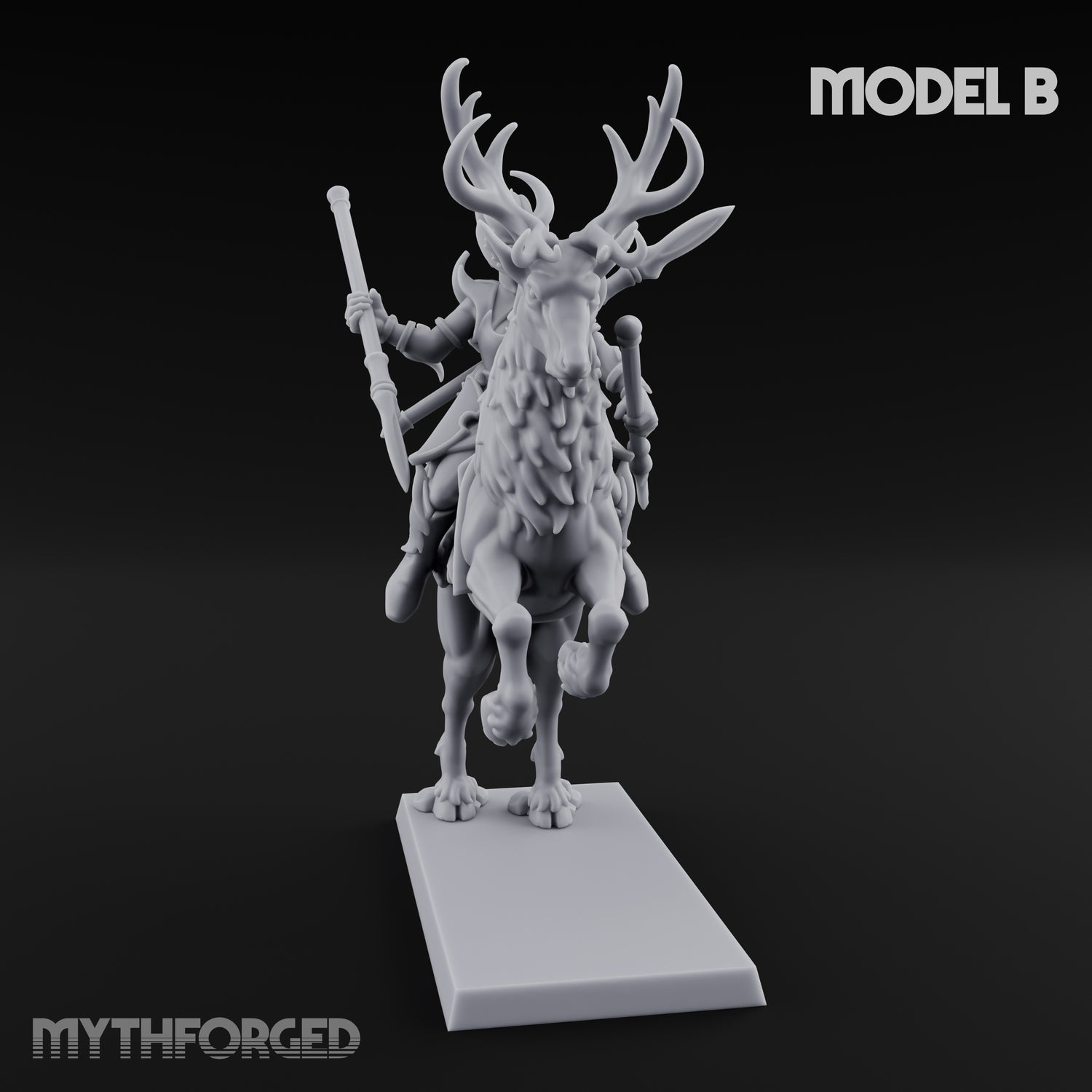 Antlered Tribe Forest Centaur B Miniature for Dungeons and Dragons, Pathfinder or other TTRPGs
