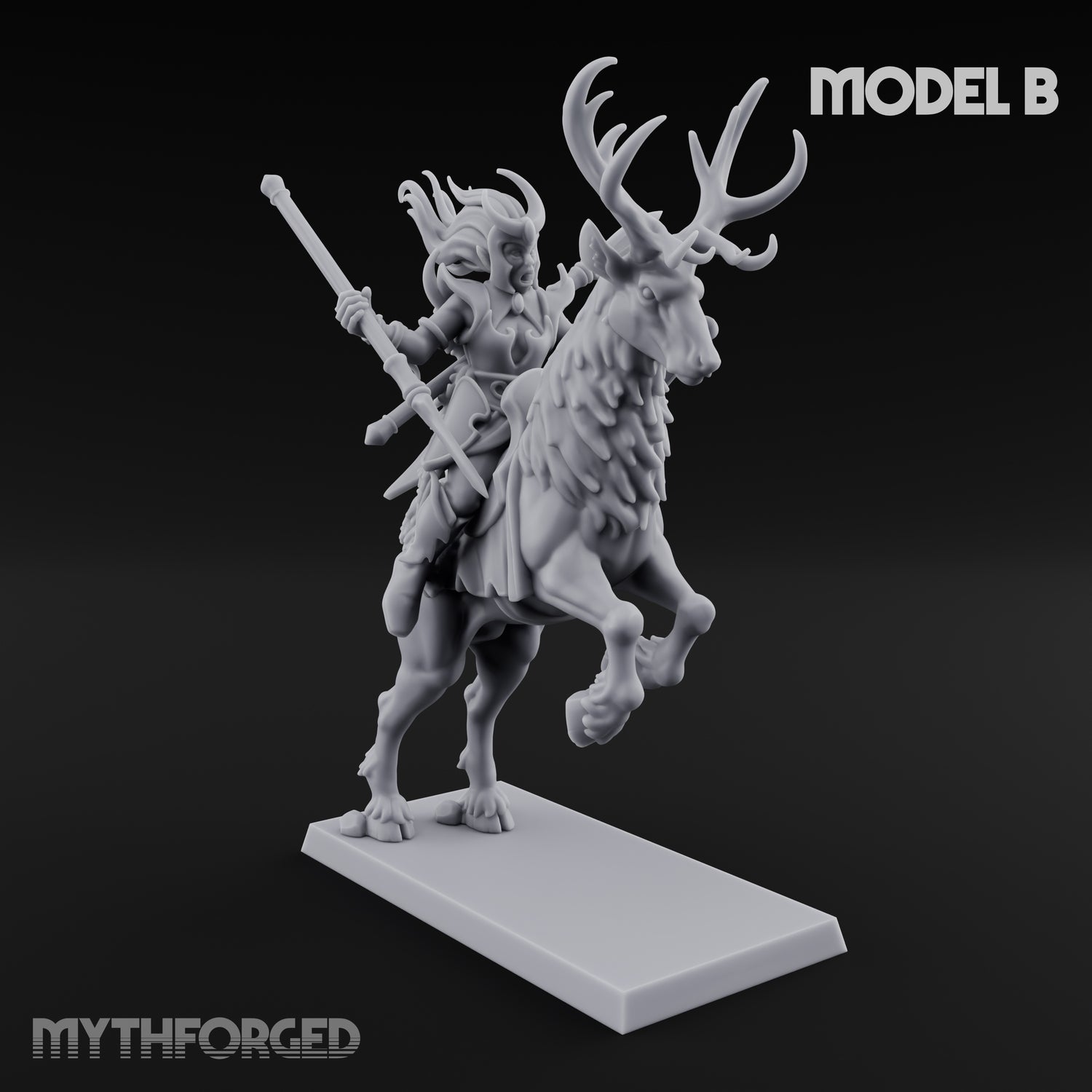 Antlered Tribe Forest Centaur B Miniature for Dungeons and Dragons, Pathfinder or other TTRPGs