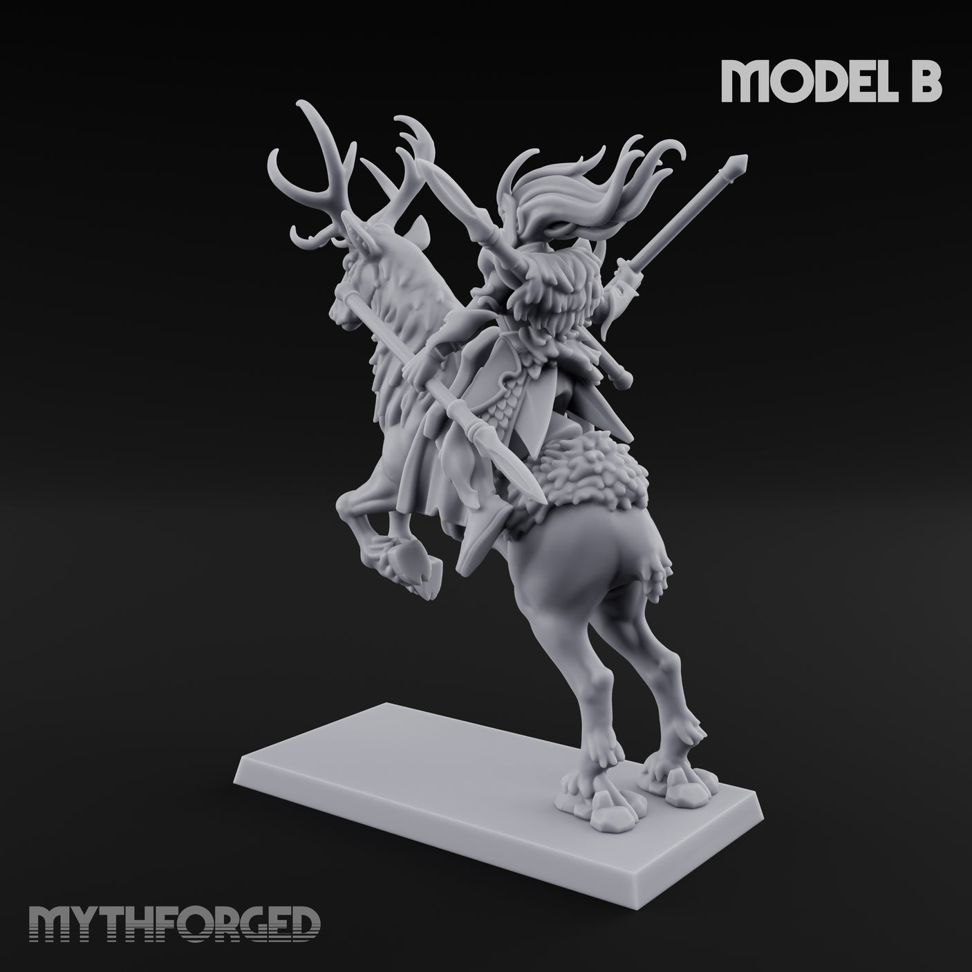 Antlered Tribe Forest Centaur B Miniature for Dungeons and Dragons, Pathfinder or other TTRPGs