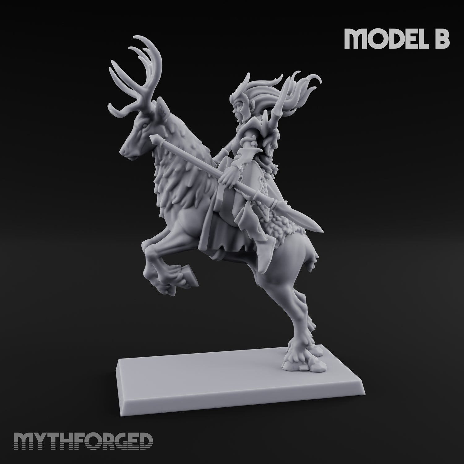 Antlered Tribe Forest Centaur B Miniature for Dungeons and Dragons, Pathfinder or other TTRPGs