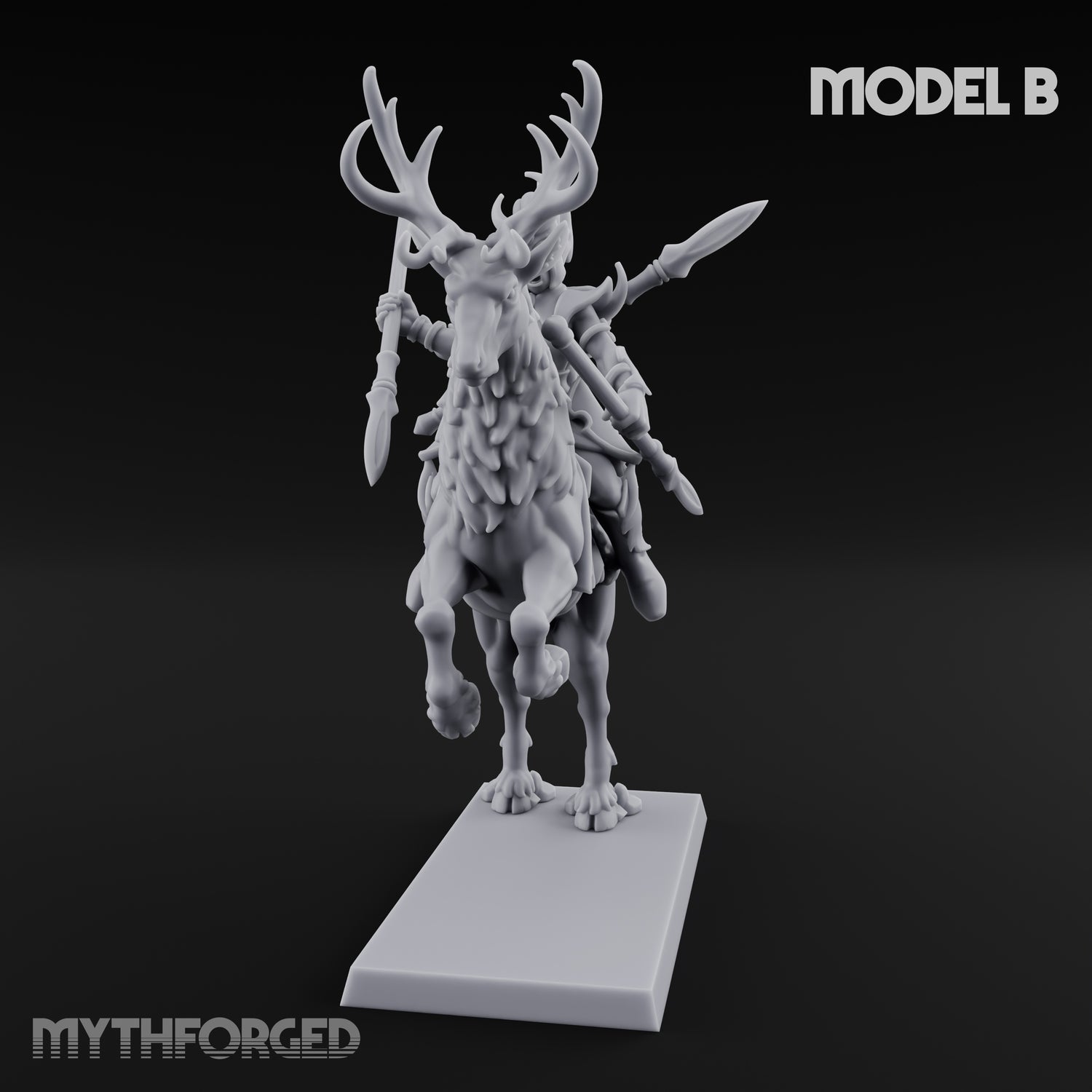 Antlered Tribe Forest Centaur B Miniature for Dungeons and Dragons, Pathfinder or other TTRPGs