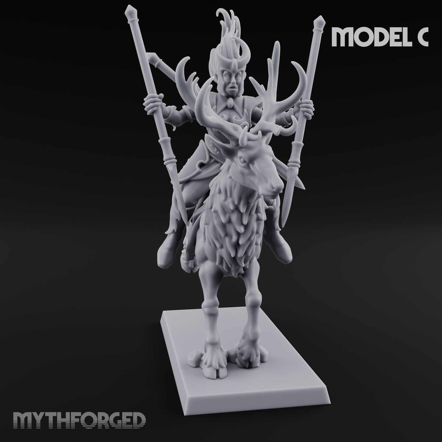 Antlered Tribe Forest Centaur C Miniature for Dungeons and Dragons, Pathfinder or other TTRPGs