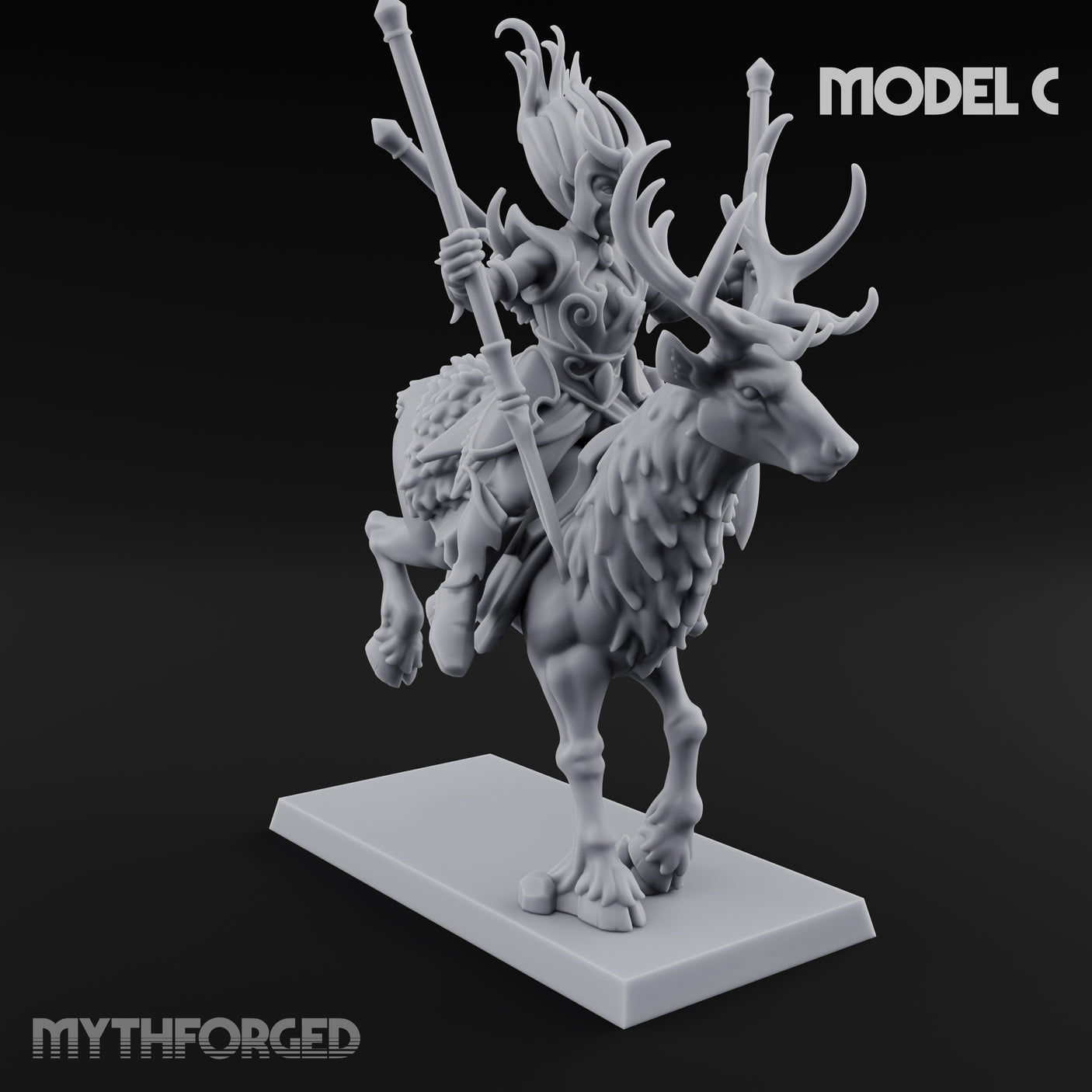 Antlered Tribe Forest Centaur C Miniature for Dungeons and Dragons, Pathfinder or other TTRPGs