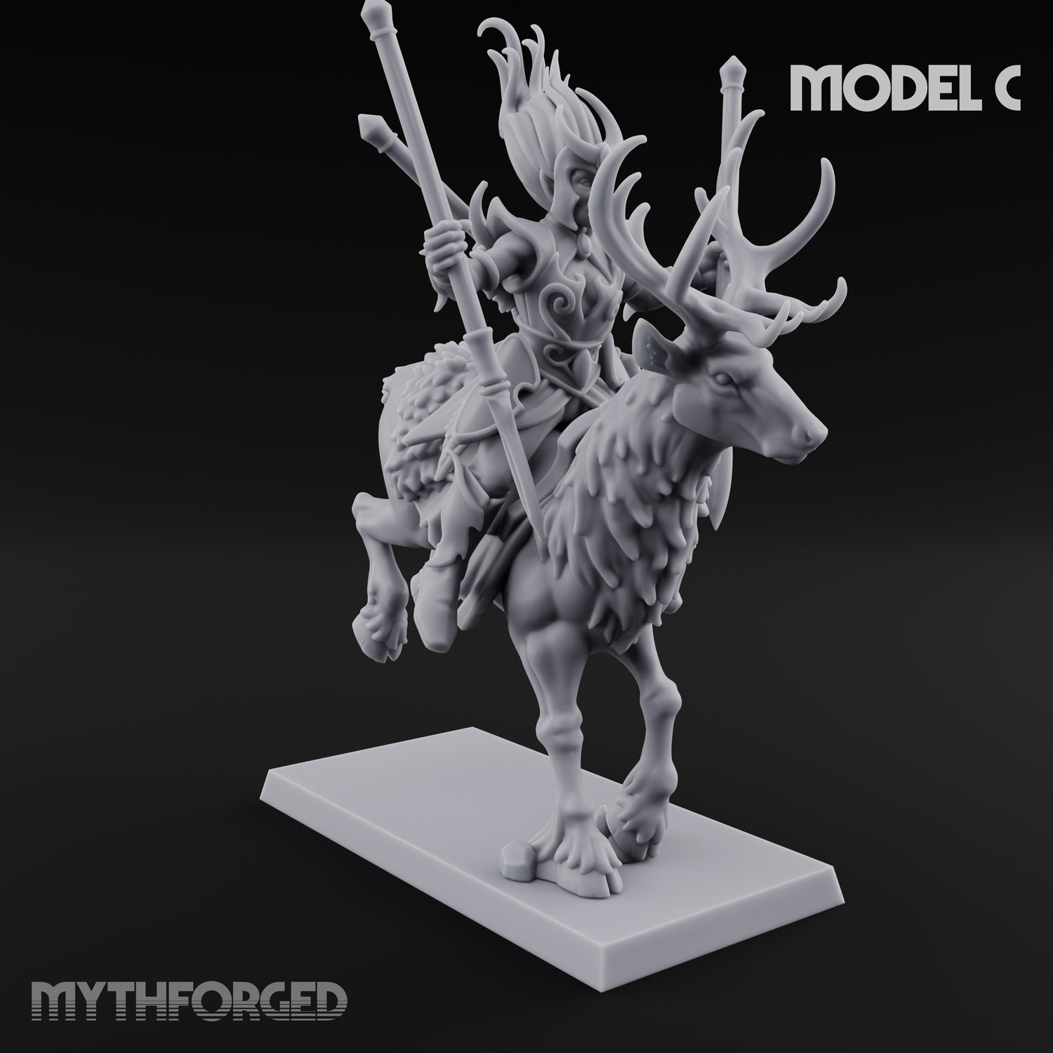Antlered Tribe Forest Centaur C Miniature for Dungeons and Dragons, Pathfinder or other TTRPGs