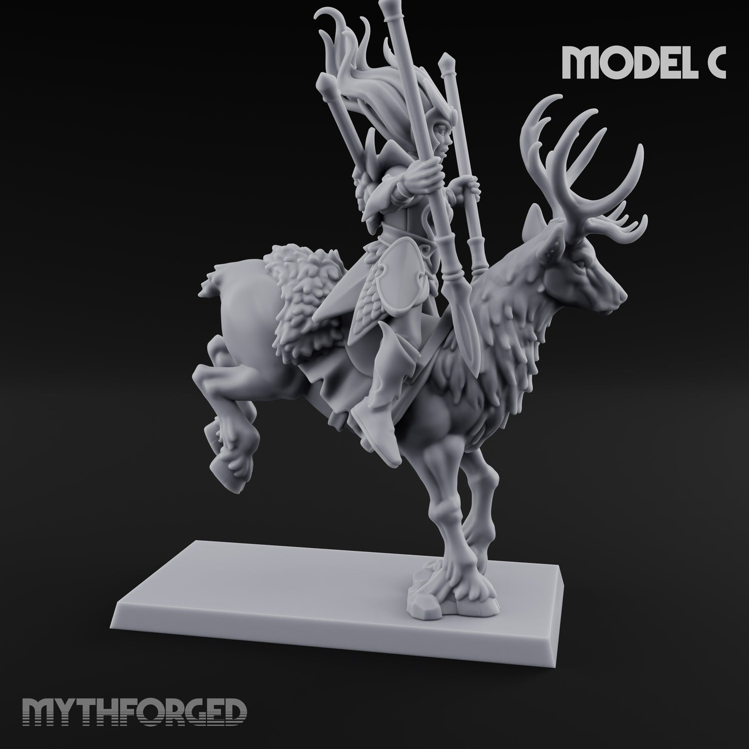 Antlered Tribe Forest Centaur C Miniature for Dungeons and Dragons, Pathfinder or other TTRPGs