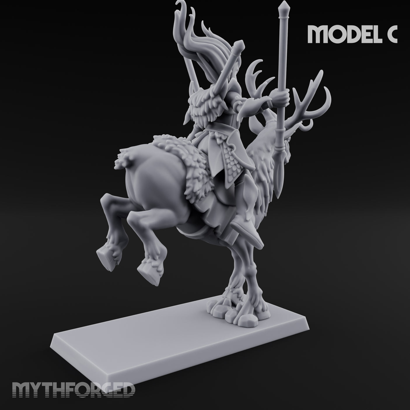 Antlered Tribe Forest Centaur C Miniature for Dungeons and Dragons, Pathfinder or other TTRPGs
